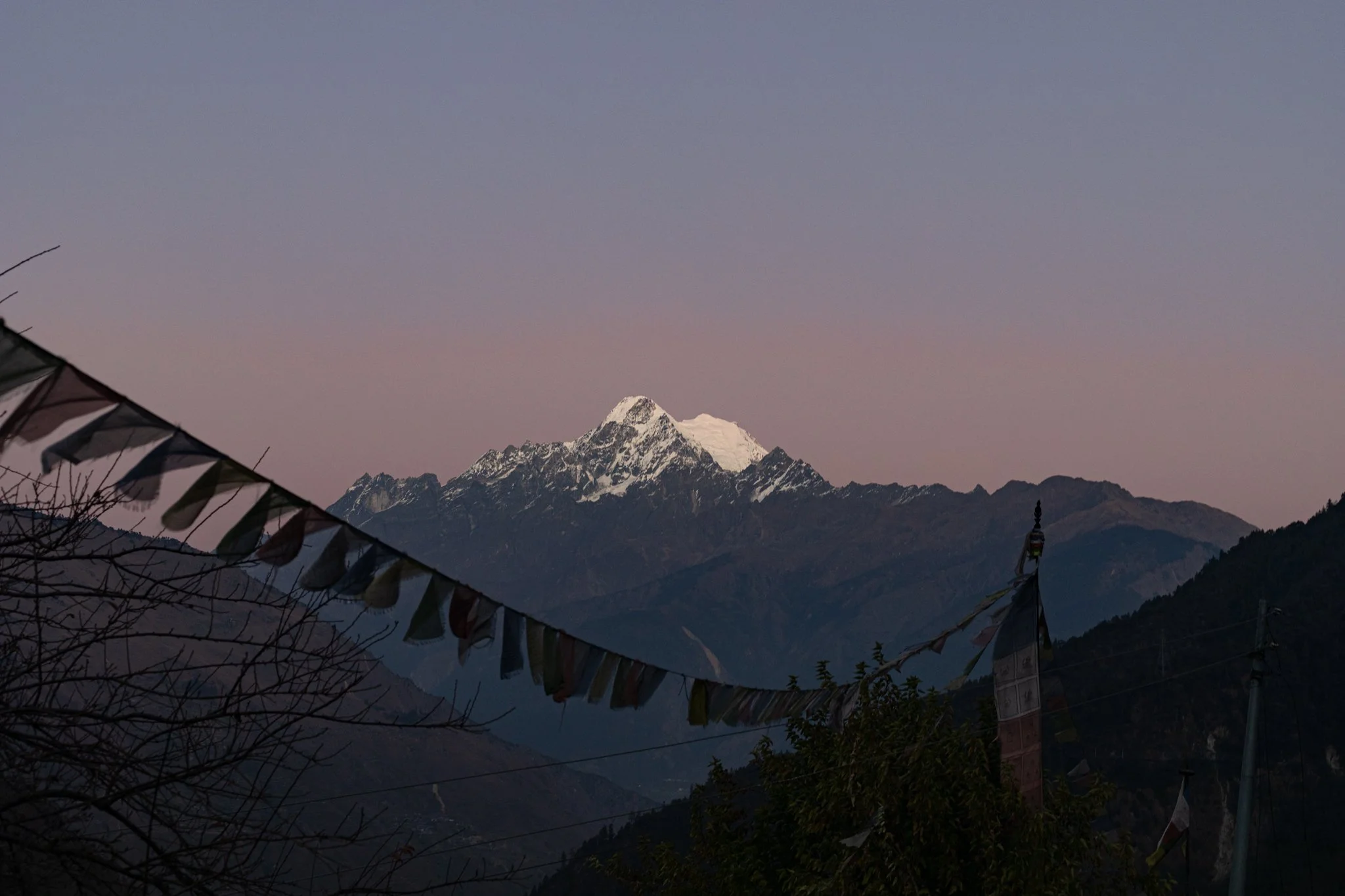 Sunset over Ganesh Himal - 2