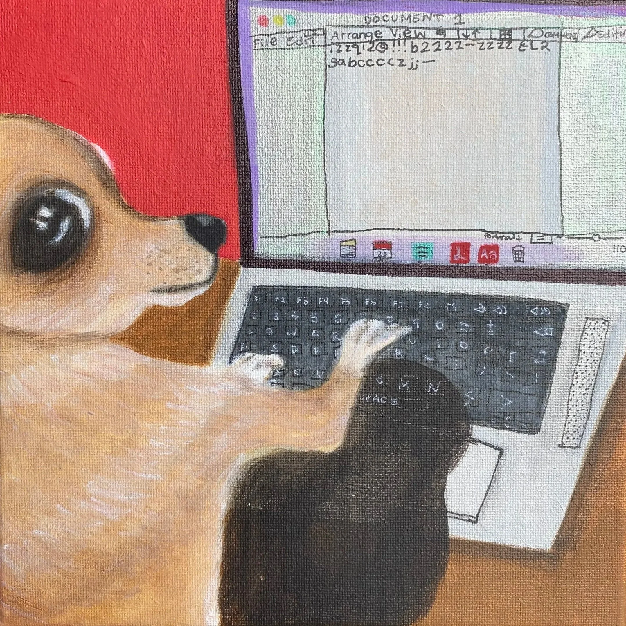 Toffee at Work (2026) Acrylic on Canvas