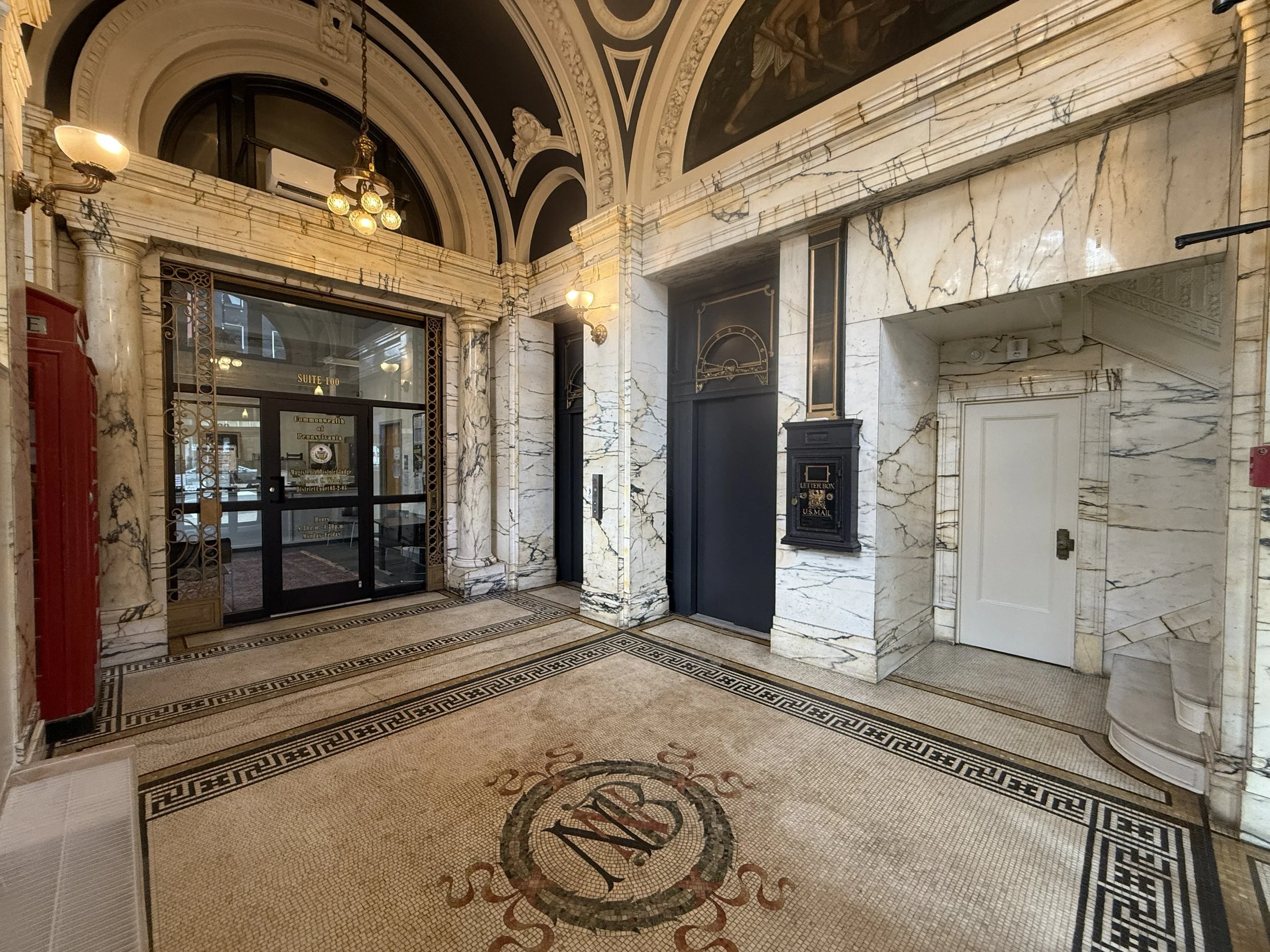National Building_Easton PA_original tile lobby floor
