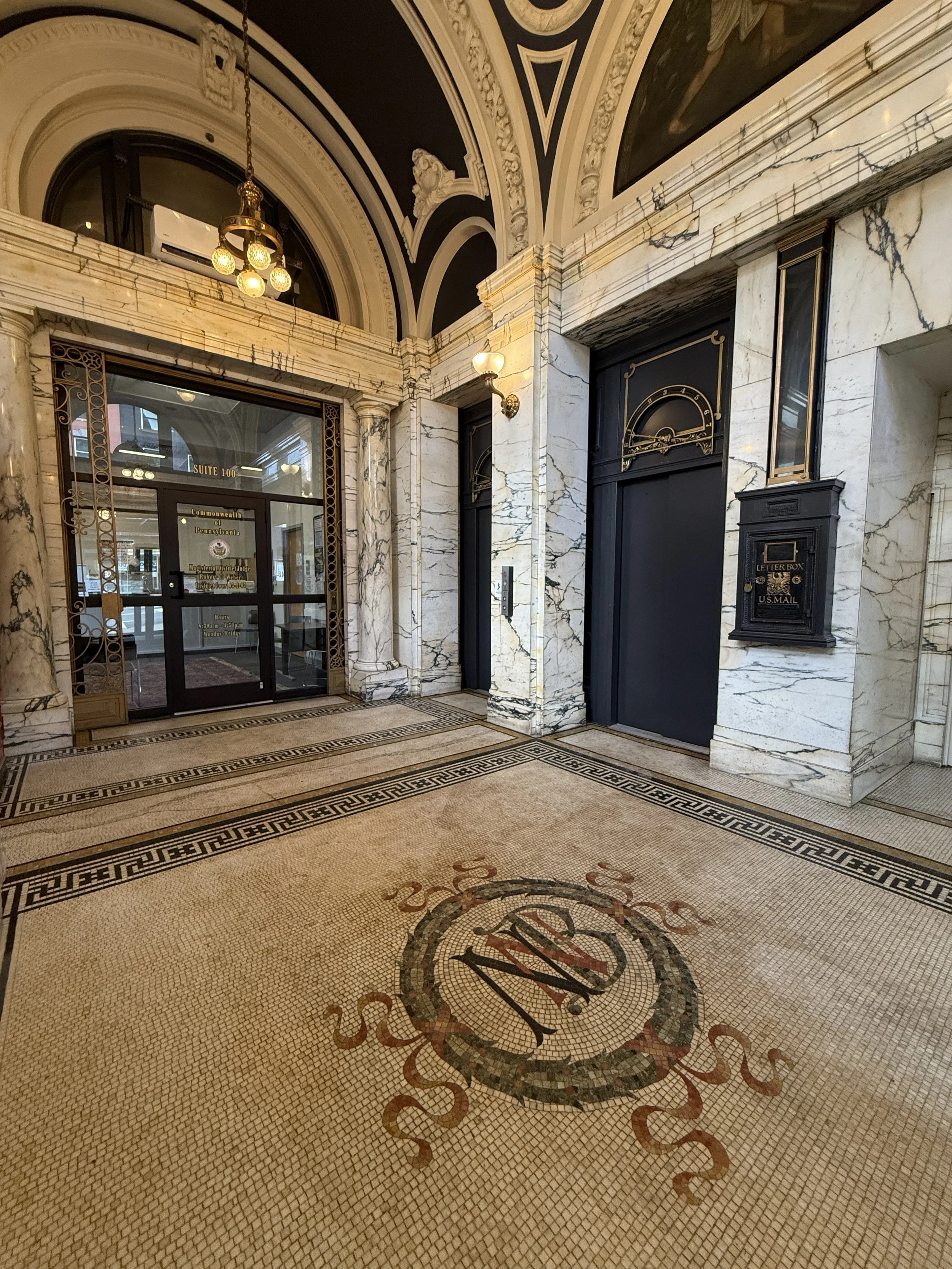 National Building_Easton PA_original tile lobby floor