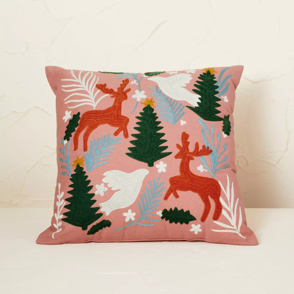 Embroidered Winter Scene Square Throw Pillow Rose - Opalhouse™ designed with Jungalow™.png