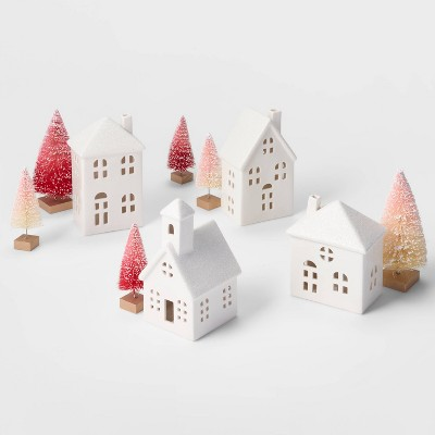 White Ceramic Houses with Blush Trees Kit - Wondershop.png
