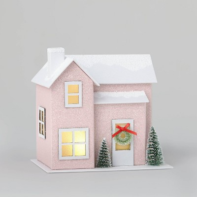 Paper House Decorative Figurine Pink_White - Wondershop™.png