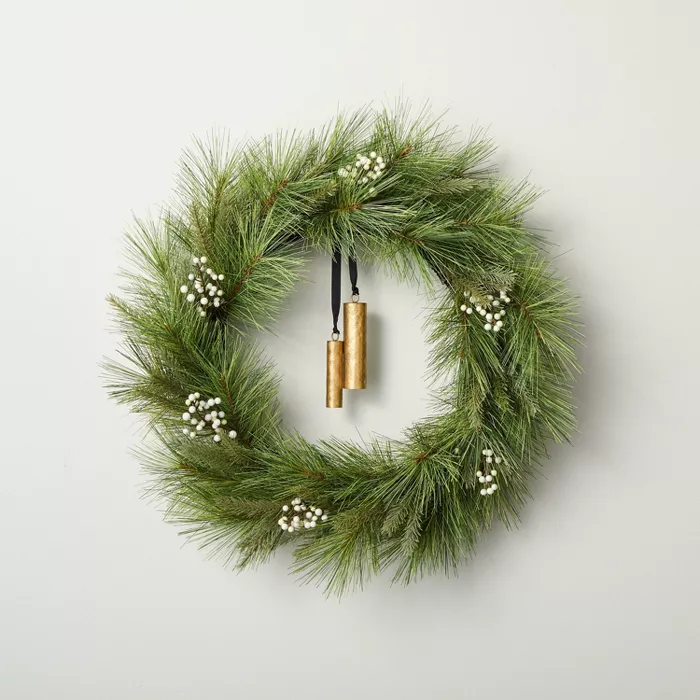 24_ Faux Needle Pine Plant Wreath with White Berries - Hearth & Hand with Magnolia.png