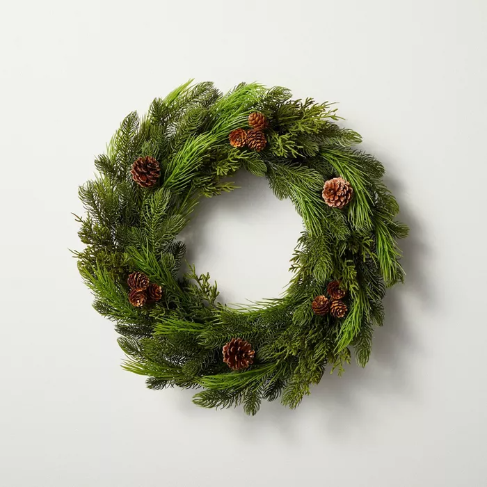 22_ Faux Pine Plant Wreath with Pinecones - Hearth & Hand with Magnolia.png