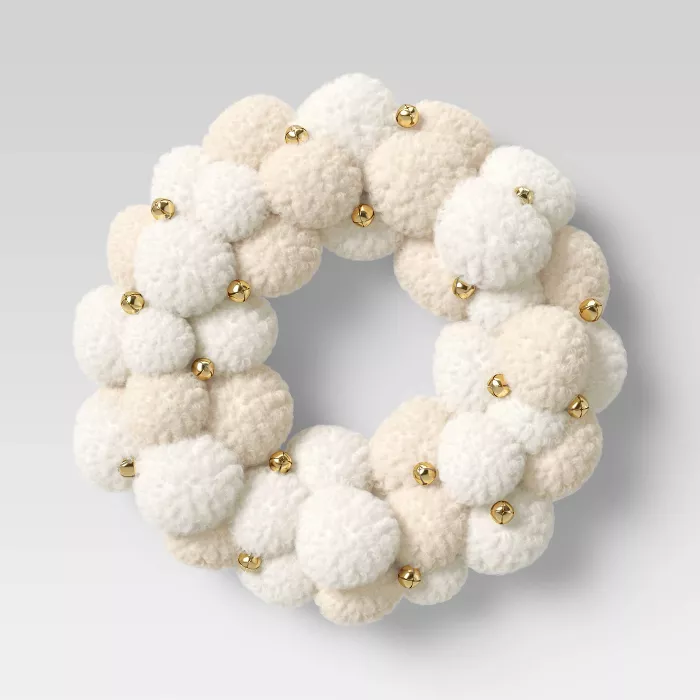 Two-Tone Pom-Pom Wreath Cream - Threshold.png