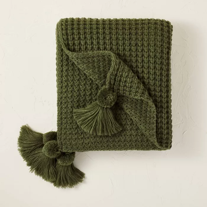 Knit Throw Blanket with Pom-Poms and Trimmed Tassels - Opalhouse™ designed with Jungalow™.png