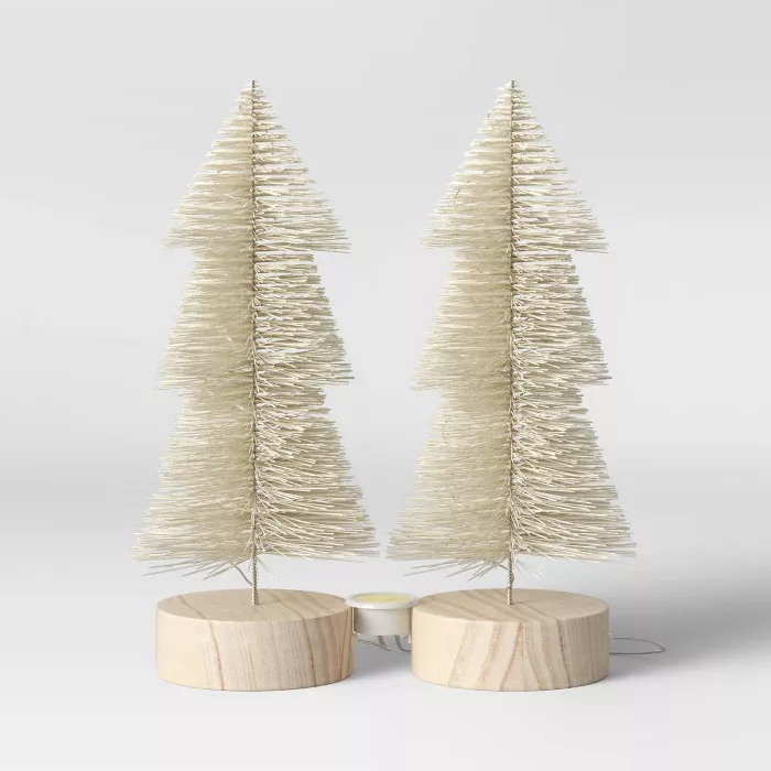 LED 2pk Christmas Tiered Bottle Brush Trees - Threshold™.png