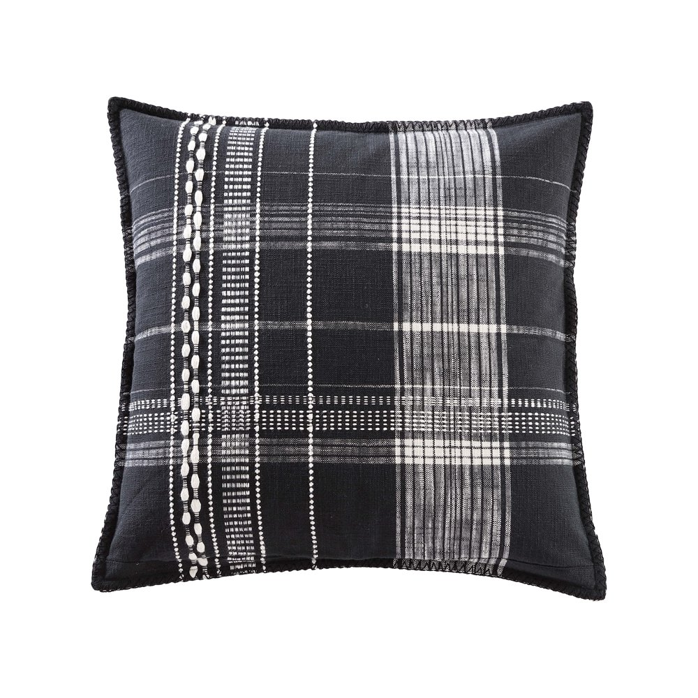 Better Homes & Gardens Decorative Throw Pillow, Reversible Plaid, Square, Black_ivory, 20''x20'', 1Pack.png