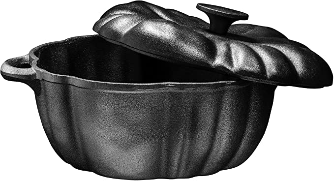 Pre-Seasoned Cast Iron 4 Quart Pumpkin Soup Pot - Perfect Casserole For Oven-to-Table Presentations Of Soups, Stews, Beans, Or Any Family Favorite - Nonstick Pot.png