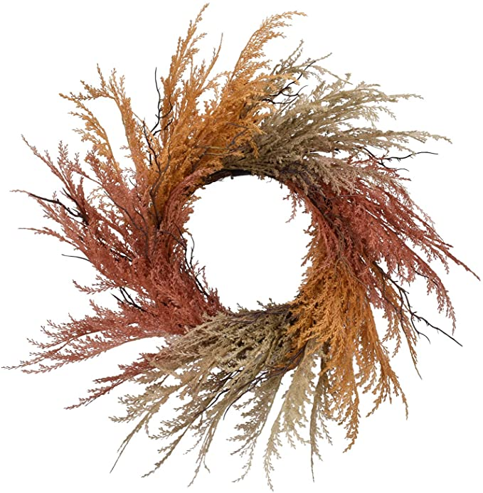 RED DECO Fall Reed Floral Welcome Wreath for Front Door - 22-24 inch Artificial Autumn Rustic Door Wreaths for Thanksgiving Halloween Home Farmhouse Window Wall Decor All Seasons.png