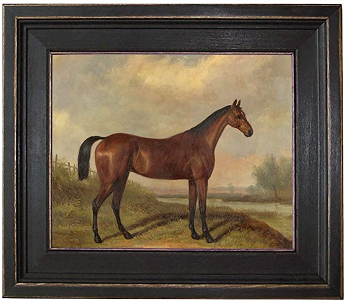 Schooner Bay Co_ – William Barraud Hunter in Landscape 8 x 10” Oil Painting Print on Canvas Rustic Black Frame Home Wall Art Décor Equestrian Horse Ready To Hang.png