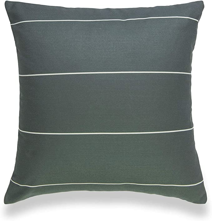 Hofdeco Modern Boho Decorative Throw Pillow Cover ONLY, for Couch, Sofa, Bed, Moss Green Stripes, 20_x20_.png