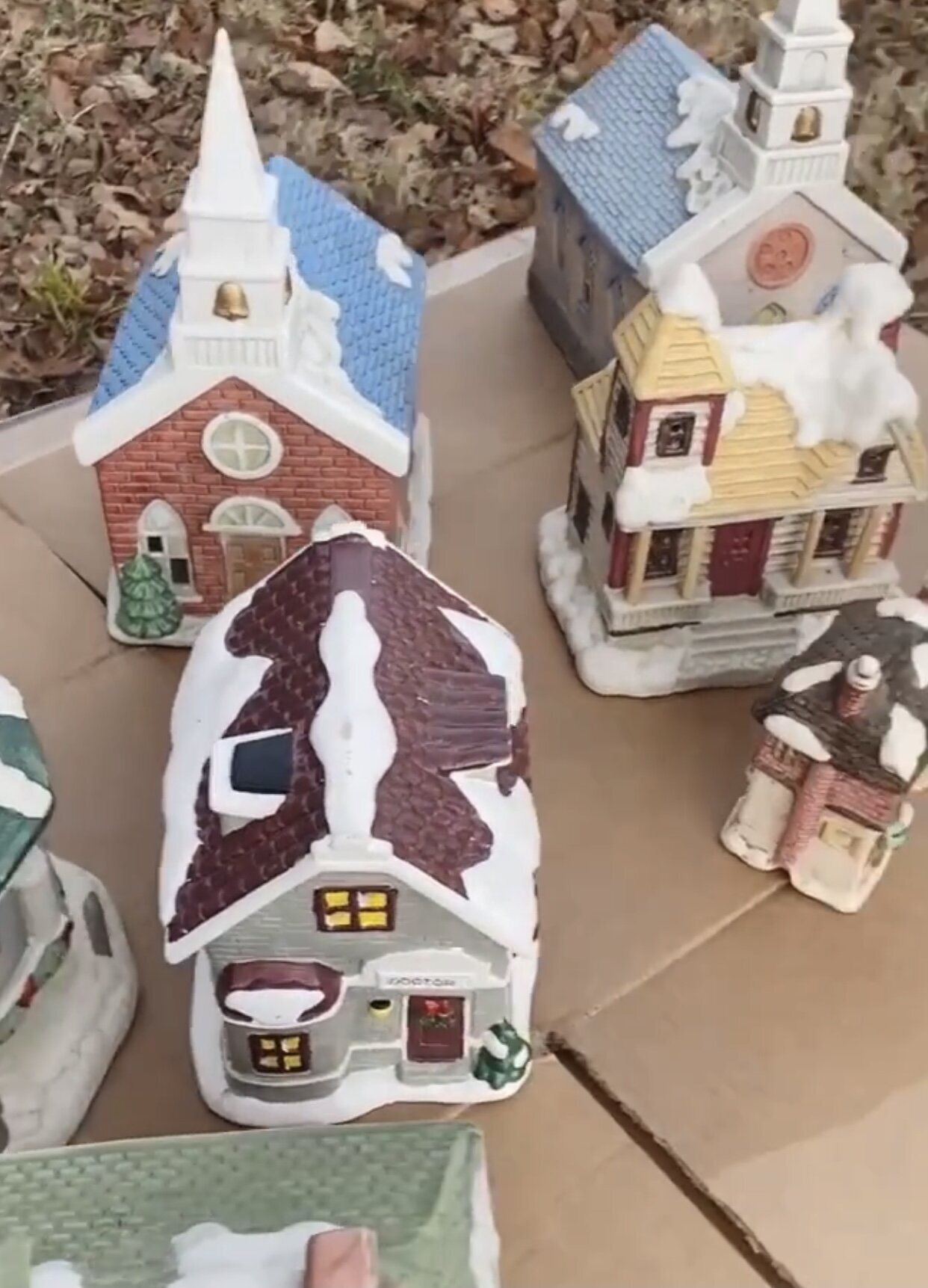 DIY Christmas Village Makeover with Paint