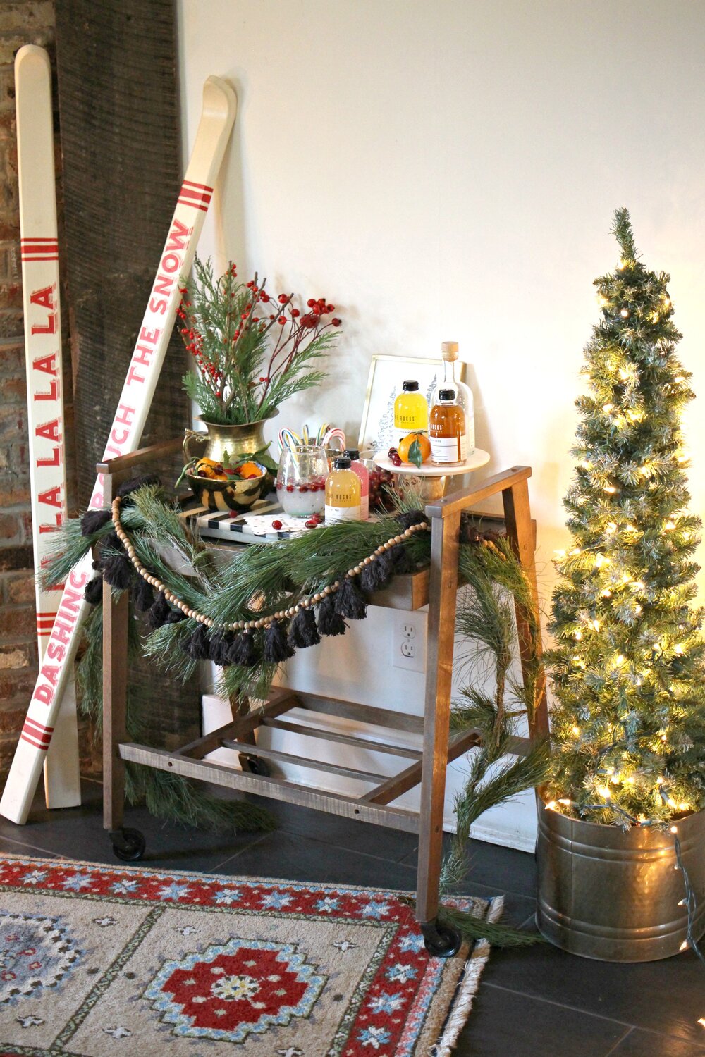 How to Style The Most Festive Holiday Bar Cart — Gathered Living
