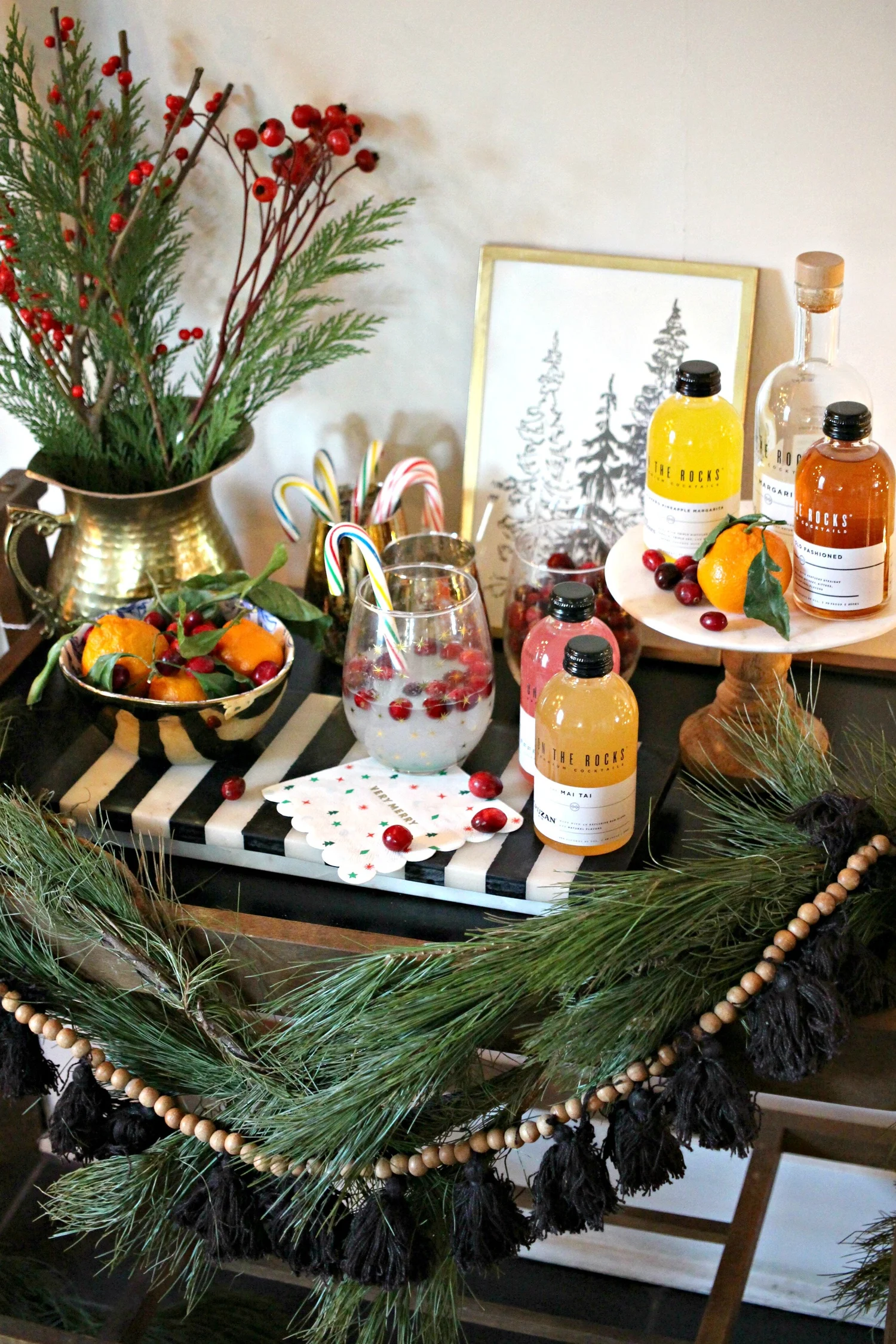 How to Style The Most Festive Holiday Bar Cart — Gathered Living