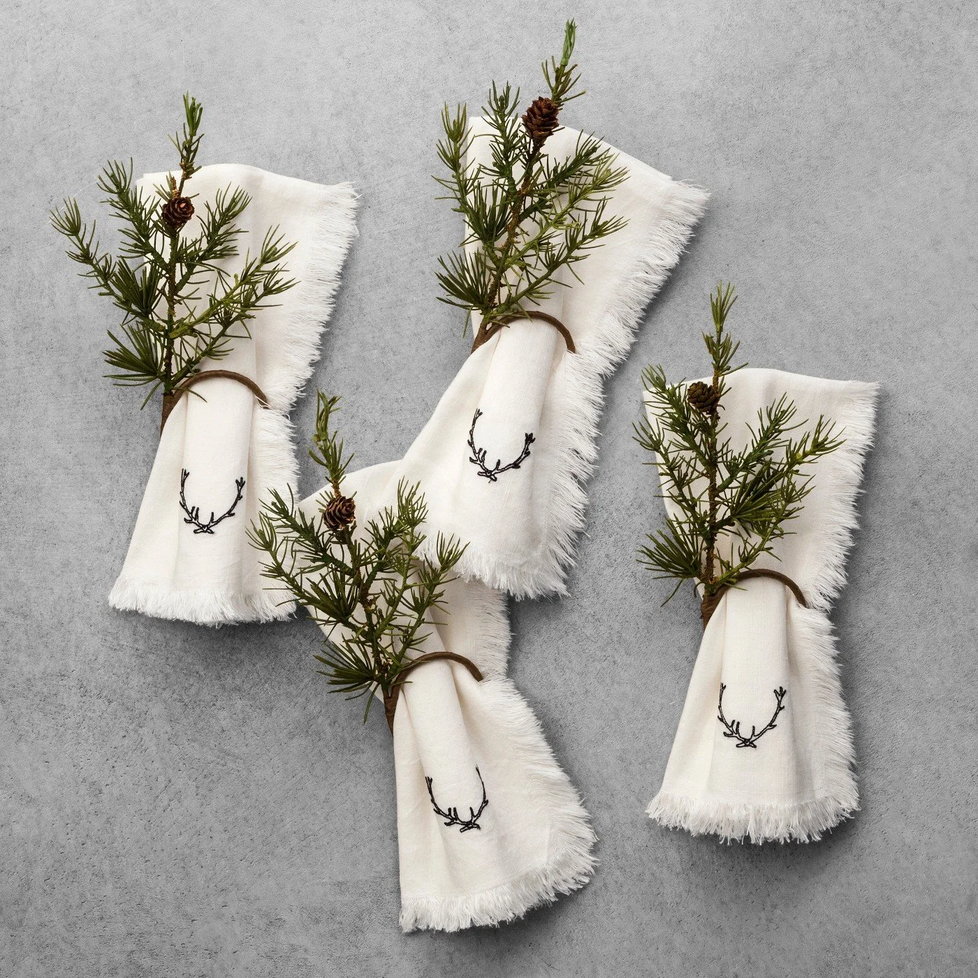 I always love their napkins + rings!