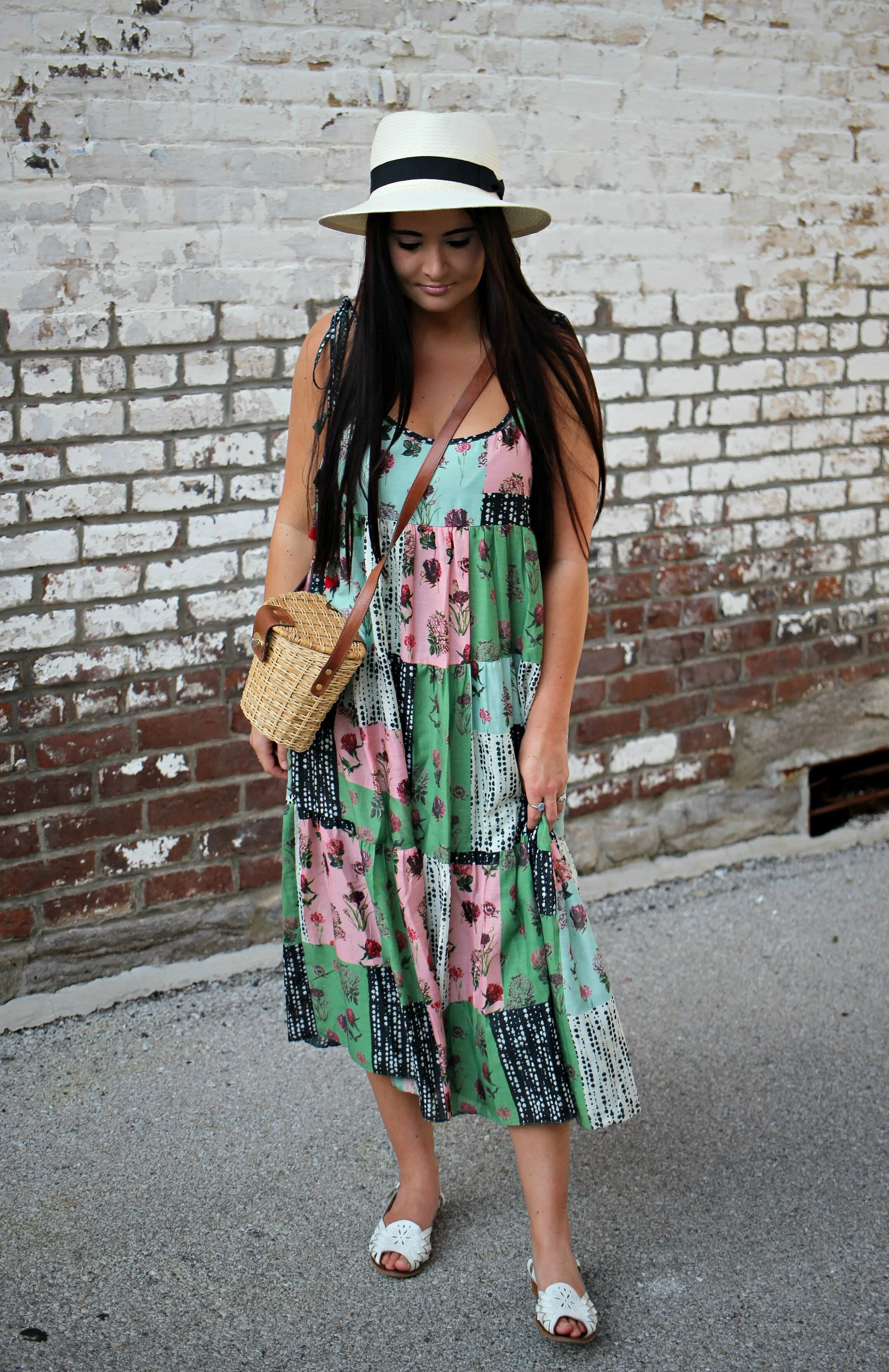 Elegant Patchwork Midi Dress