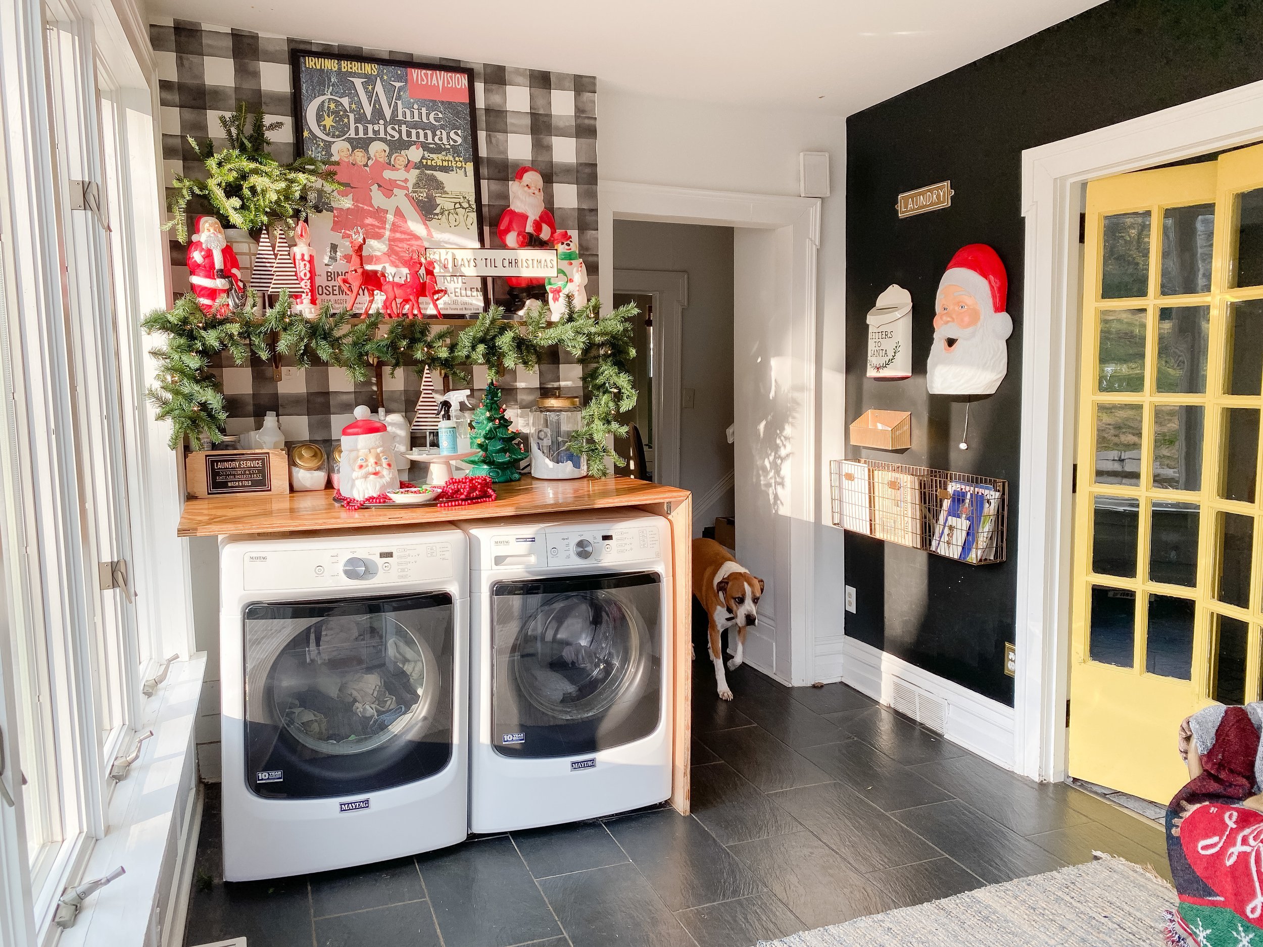 Holiday Home Tour 2021: Retro + Kitschy Mudroom and Laundry Room ...