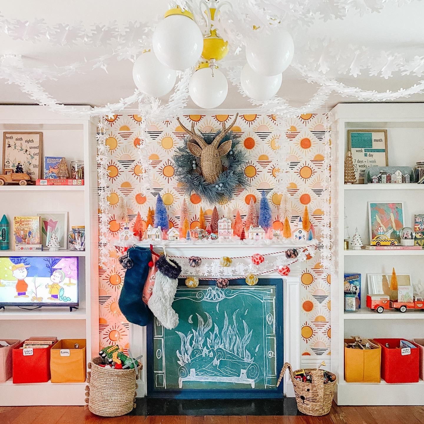 Holiday Home Tour 2021: Whimsical + Colorful Vintage Christmas Playroom