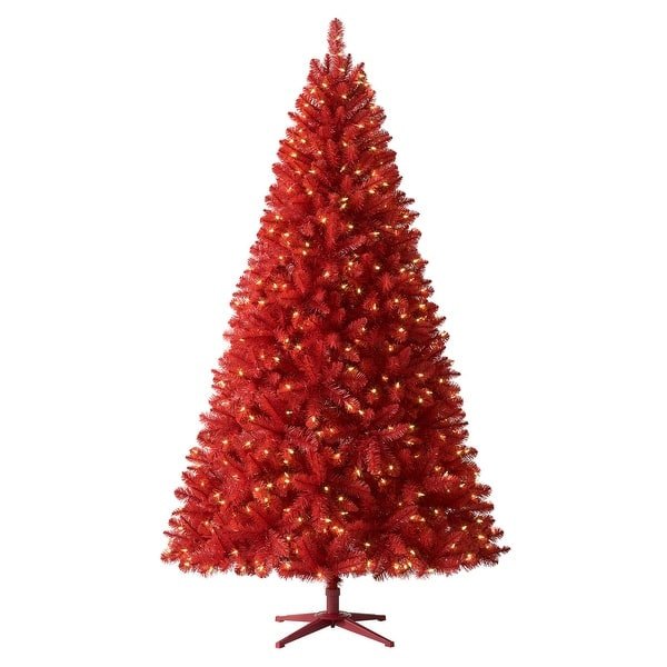  Treetopia Lipstick Red 6 Foot Artificial Prelit LED Full Christmas Tree w/ Stand - 29 (Copy)