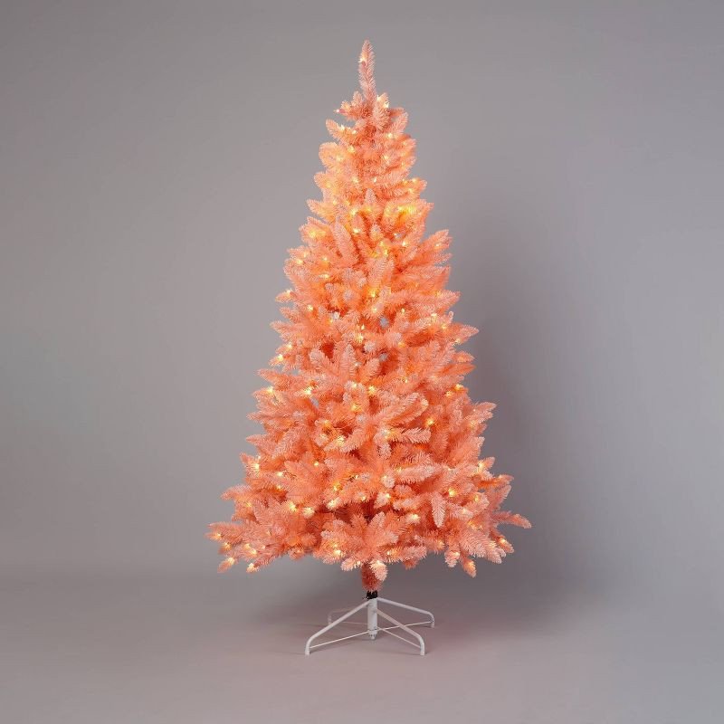 6.5' Pre-Lit Pink Alberta Artificial Christmas Tree Pink with Clear Lights - Wondershop™ (Copy)