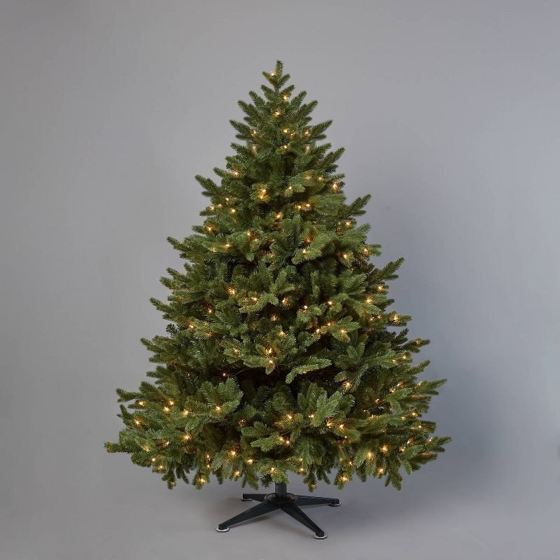  Pre-Lit Full Teardrop Balsam Fir Artificial Christmas Tree Clear Lights 