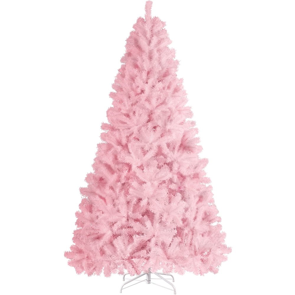 SmileMart Pink Hinged Spruce Artificial Christmas Tree, with Foldable Stand 7.5' - Walmart.com