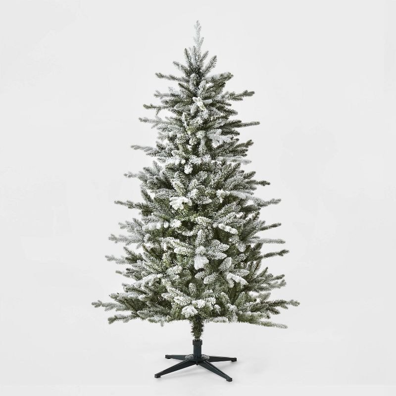 Unlit Flocked Balsam Fir Artificial Christmas Tree