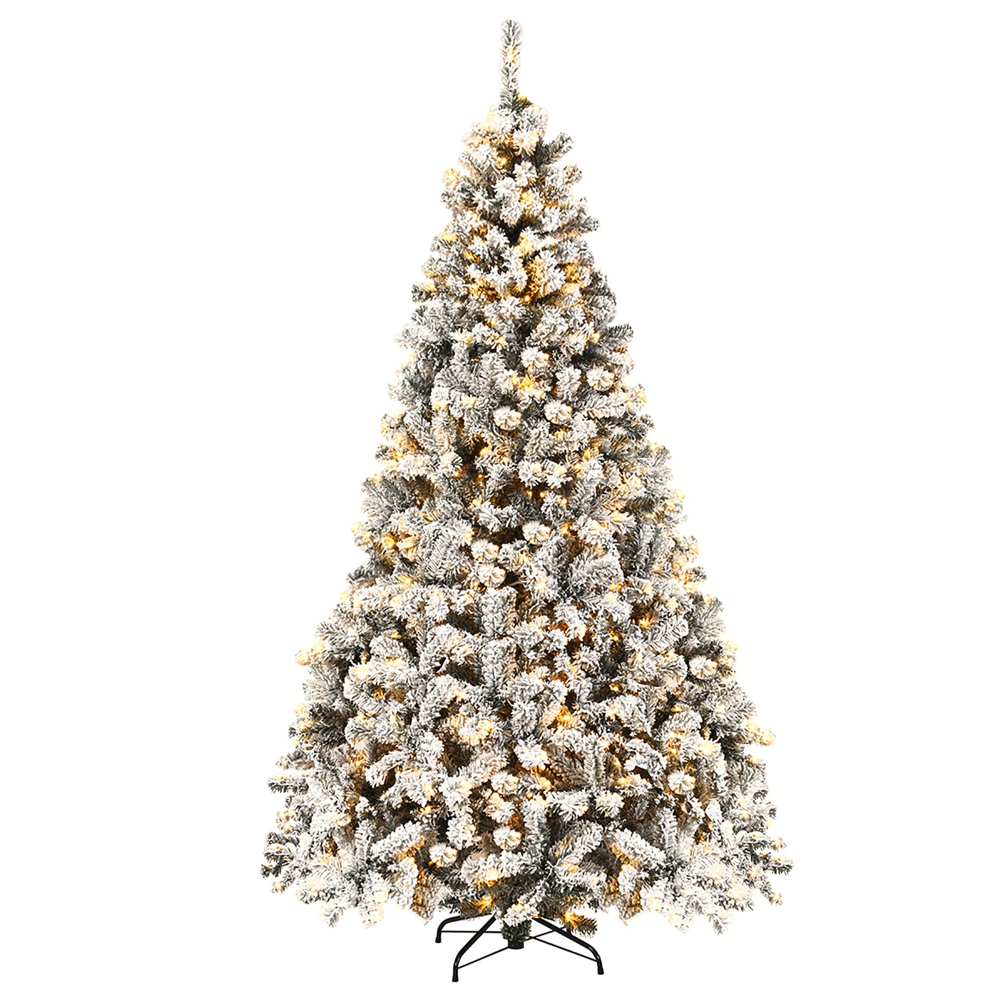 Costway 7.5ft Prelit Premium Snow Flocked Hinged Artificial Christmas Tree with 450 Light (Copy)