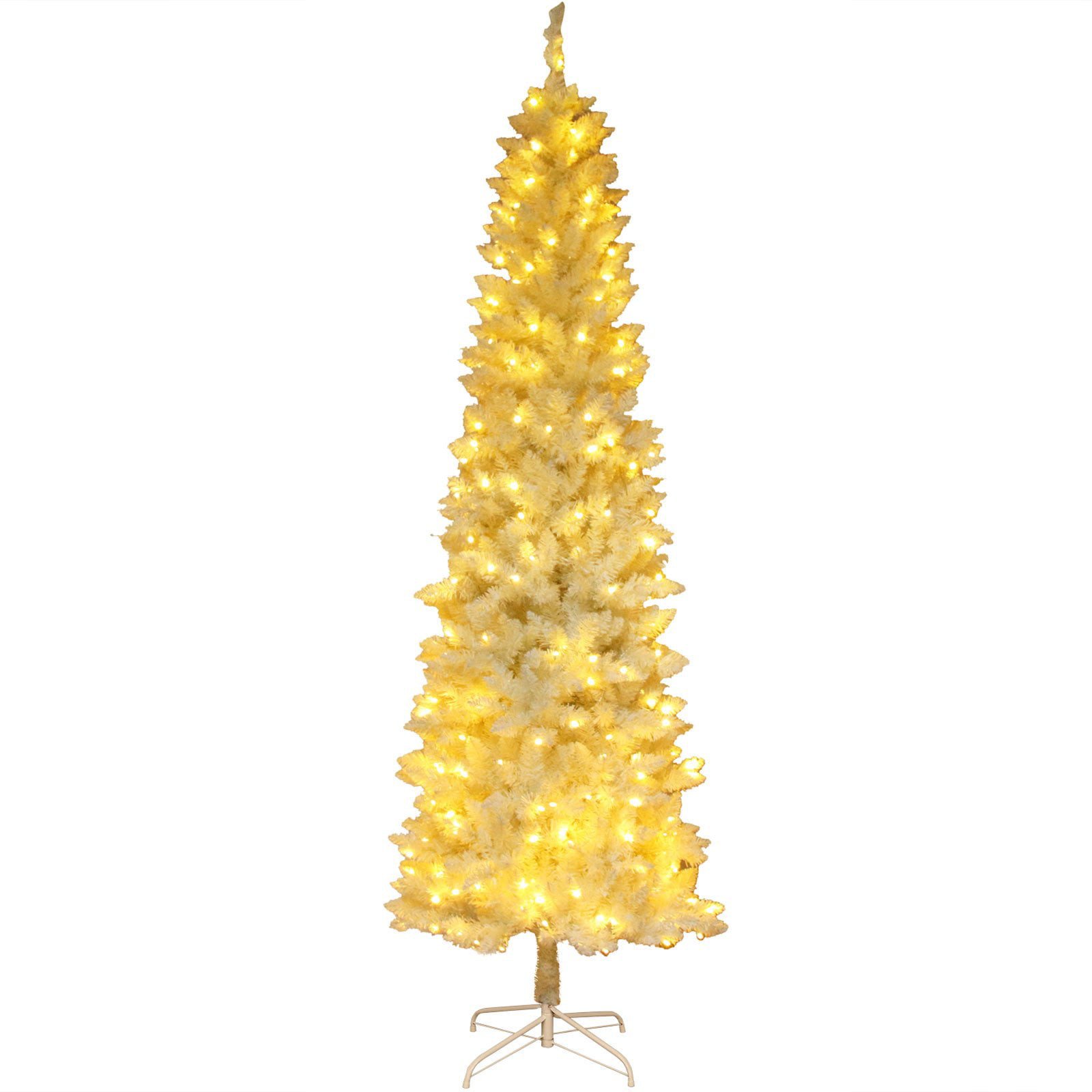 Modstyle 7.5Ft Pre-lit Pencil Artificial Christmas Tree with 1050 Branches