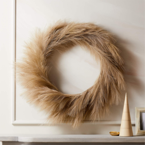 FAUX PAMPAS TAUPE WREATH 36"