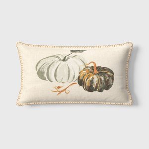 Pumpkin Lumbar Throw Pillow Cream/Green - Threshold™