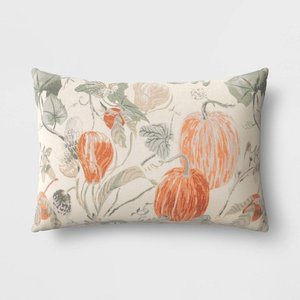 Pumpkin Square Throw Pillow Green/Orange - Threshold™