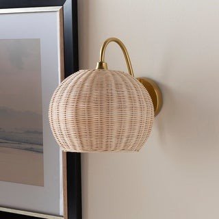 Meena Modern Rattan Wall Sconce - 11.5"H x 10"W x 14"DImage Gallery1 / 8Tap to ZoomPrice Informat...
