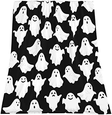 Halloween Throw Blankets Funny Ghost Cute Halloween Spooky Black and White Throw Blanket Lightwei...