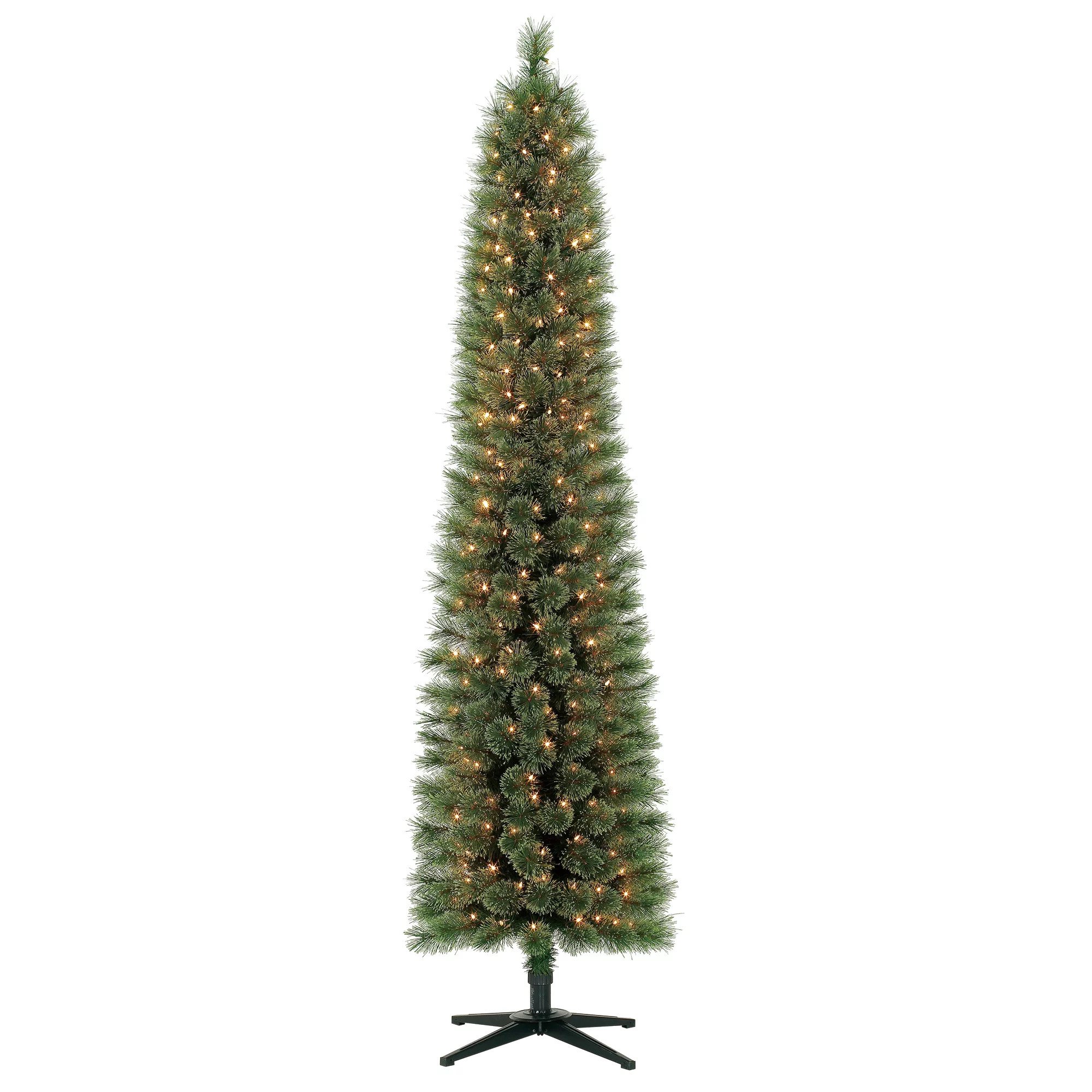 Holiday Time 7ft Pre-Lit Pencil Shelton Cashmere Fir Artificial Christmas Tree with 300 Clear Lig...