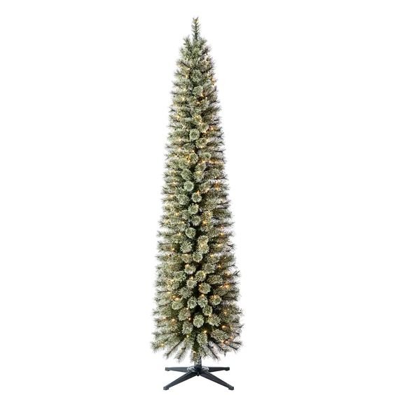 7ft. Pre-Lit Artificial Cashmere Pencil Christmas Tree, Clear Lights by Ashland®