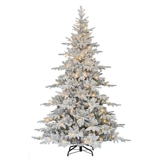 7' Pre-lit Flocked Utah Fir Tree, 500 Color Select LED Lights - 7 - Overstock - 36210787 (Copy)