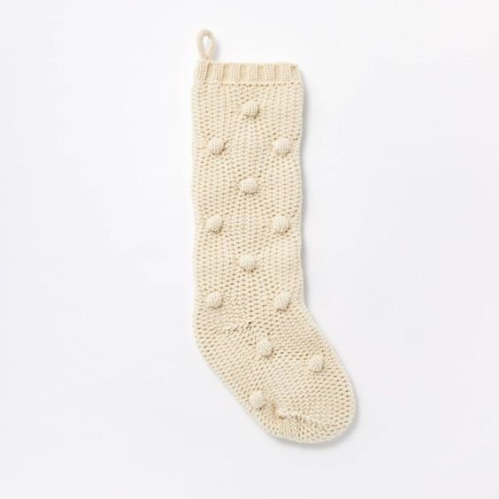 Bobble Knit Holiday Stocking Cream - Threshold™ designed with Studio McGee