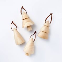Set of 4 Wood Tree Ornaments - Threshold™ designed with Studio McGee