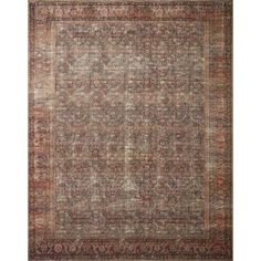 Alexander Home Sophia Printed Distressed Floral Vintage Area Rug - 7'-6" x 9'-6"