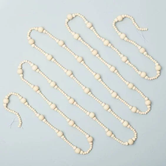 Decorative Wooden Bead Christmas Tree Garland 12ft - Hearth &amp; Hand™ with Magnolia