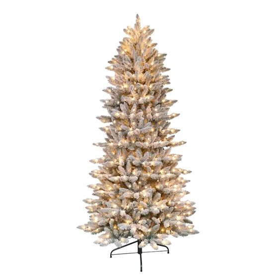 4.5ft. Pre-Lit Slim Flocked Fraser Fir Artificial Christmas Tree, Clear Lights (Copy)