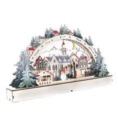 Christmas House LED Christmas Forest Scene Wooden Christmas Village for Shopping Mall Window Deco...