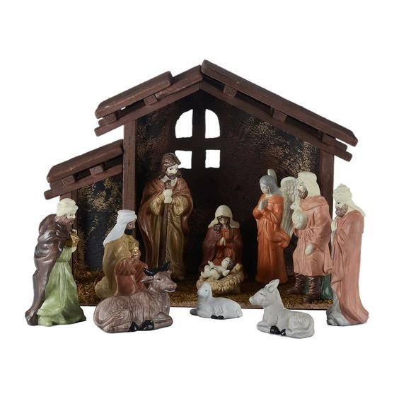 Holiday Time 13-Piece Porcelain Nativity Scene Set - Walmart.com