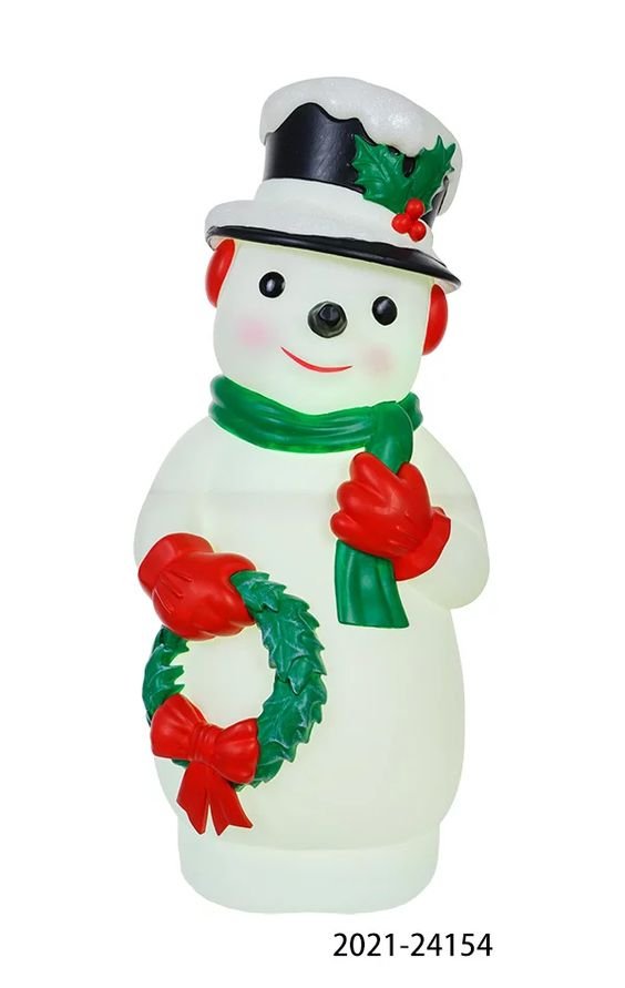 Holiday Time 24 Inch Light-up Plastic White Snowman, Indoor/Outdoor Christmas Decoration - Walmar.