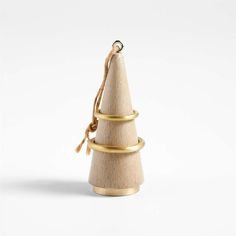 Brass and Hand-Carved Wood Snowman Christmas Tree Ornament + Reviews | Crate &amp; Barrel