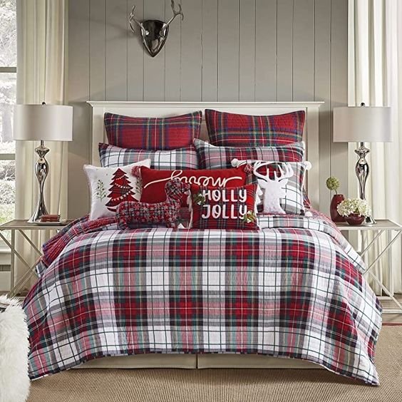 Levtex Home Thatch Home Spencer Plaid Spencer Plaid Quilt - Full/Queen - Tartan Plaid - Red, Gree.