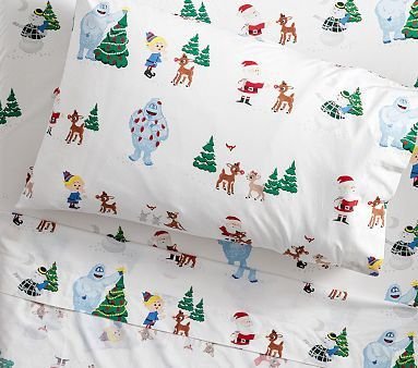 Rudolph® Glow-in-the-Dark Sheet Set &amp; Pillowcases | Pottery Barn Kids